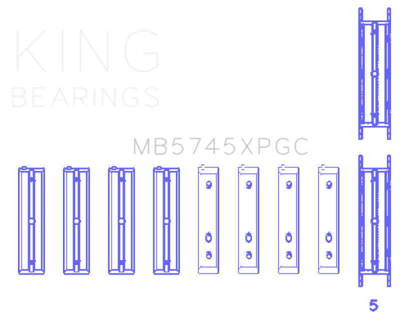 King Engine Bearings Fa20 Toyota 4U-Gse Main Bearing Set - view 2