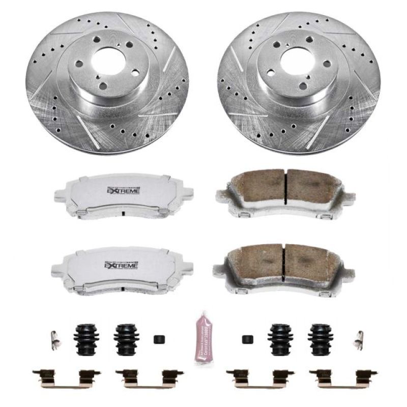 PowerStop Power Stop Front Z26 Street Warrior Brake Kit for 02-03 Subaru Impreza