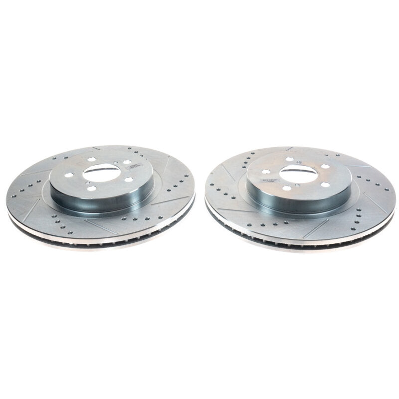 PowerStop Power Stop Front Evolution Drilled Slotted Rotors - Pair