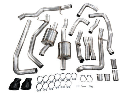 AWE Tuning 2025+ RAM 1500 RHO 3.0 I6 TT 0FG Dual Rear Exit Catback Exhaust - Diamond Black Tips