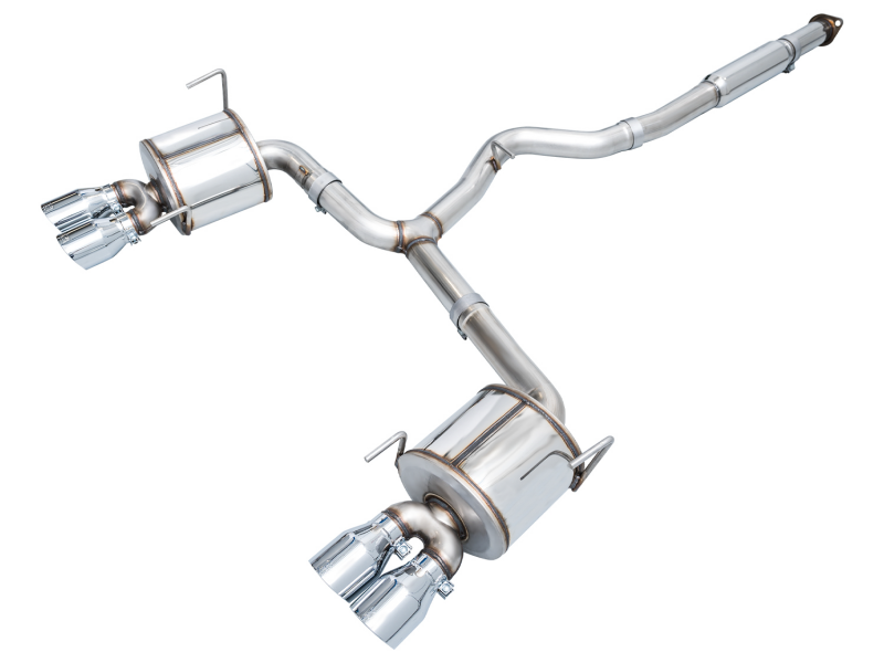 AWE Tuning + VB Touring Edition Exhaust - Chrome Silver Tips for 2022 Subaru WRX