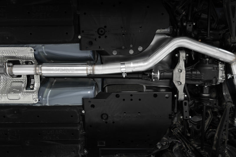 MBRP + 3in Cat-Back Dual Split Rear Quad Carbon Fiber Tips Race Profile Exhaust for 2022 Subaru WRX - view 2