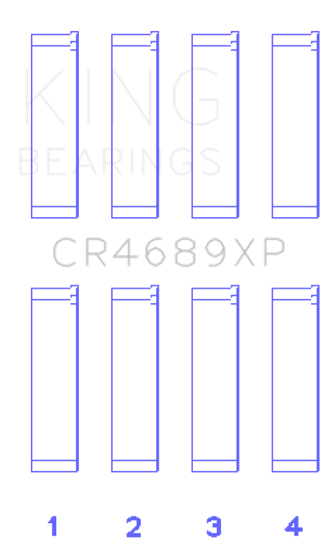 King Engine Bearings King FB20 Housing Bore +.003in pMaxBlack Coated Connecting Rod Bearing Set