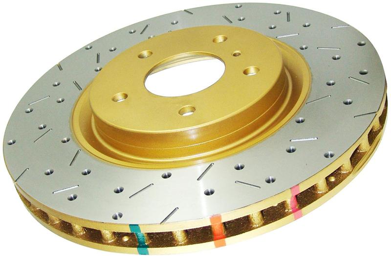 DBA Outback H6 Rear Drilled Slotted 4000 Series Rotor - view 3