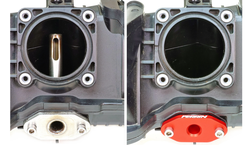 Perrin Performance PERRIN Ascent OBXT XT Low Profile Intake Return Nozzle - Red for 22-26 Subaru WRX - view 3