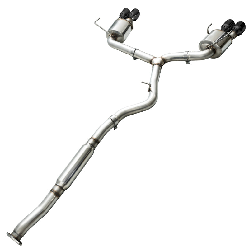 AWE Tuning + VA Sedan Touring Edition Exhaust - Diamond Black Tips for 2015 Subaru WRX - view 4