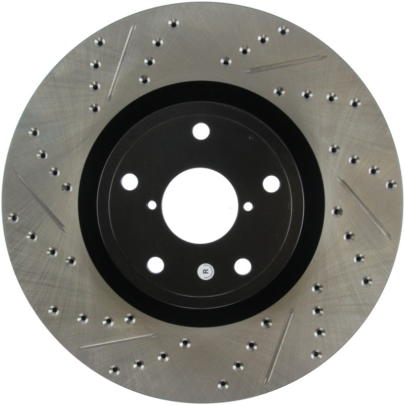 Stoptech Slotted Drilled Right Front Rotor for 05-10 Subaru WRX/STI/Impreza - view 7