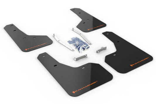 Rally Armor Black UR Mud Flap with Orange Logo