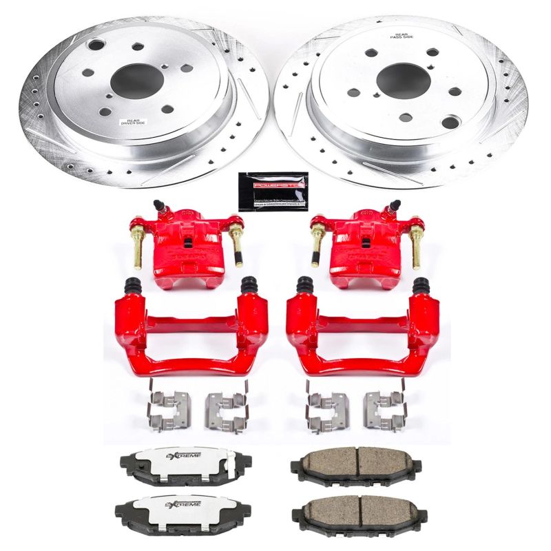 PowerStop Power Stop Rear Z26 Street Warrior Brake Kit with Calipers for 15-19 Subaru WRX