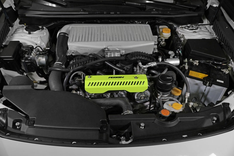 Perrin Performance PERRIN Pulley Cover - Neon Yellow for 22-26 Subaru WRX - view 4
