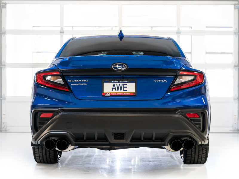 AWE Tuning VB Track Edition Axle-Back Exhaust - Diamond Black Tips for 22-25 Subaru WRX - view 2