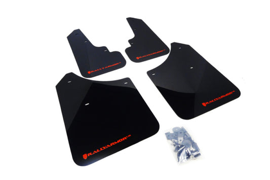 Rally Armor Black UR Mud Flap with Red Logo