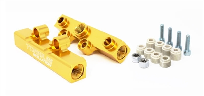Torque Solution Top Feed Fuel Rails: - Gold for 02-14 Subaru WRX/STI