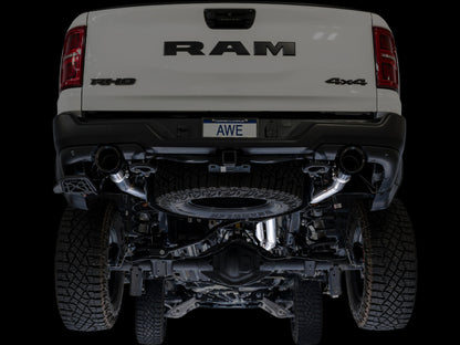 AWE Tuning 2025+ RAM 1500 RHO 3.0 I6 TT 0FG Dual Rear Exit Catback Exhaust - Diamond Black Tips