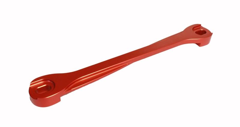 Torque Solution Billet Battery Tie Down: Outback Red for Subaru WRX/STI - view 3