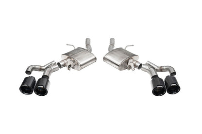 Corsa 22-24 Caddy CT5-V Blackwing 3in Axle-Back - Act. Exh. - Dual Rear Exit - Twin 4.5in Blk CF Tip