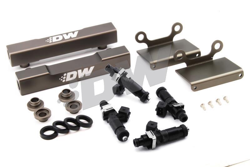DeatschWerks Side Feed to Top Feed Fuel Rail Conv Kit with 2200cc Injectors for 04-06 Subaru STI/LGT - view 2
