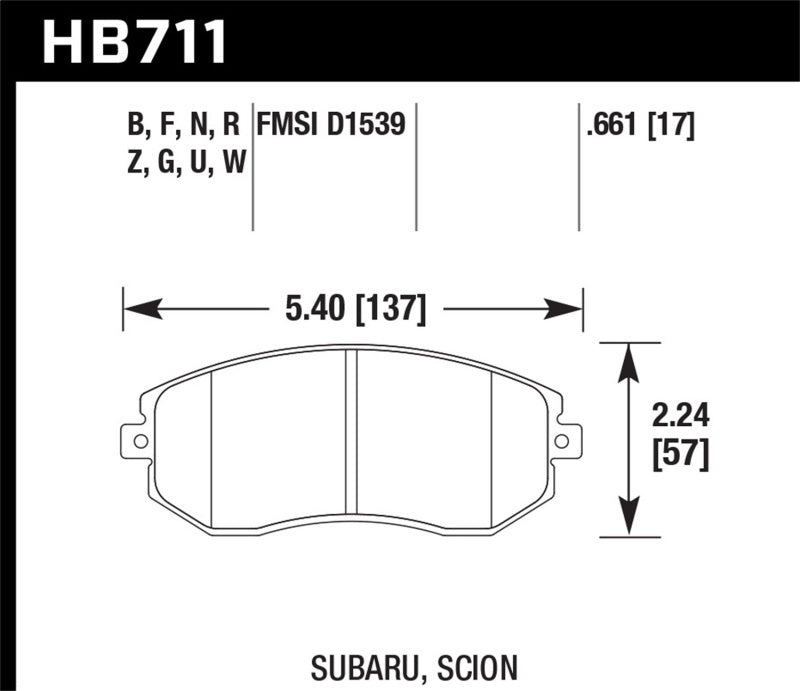 Hawk Performance Hawk 13 BRZ 13 2.5i 13 Scion FR-S DTC-60 Front Race Brake Pads - view 3