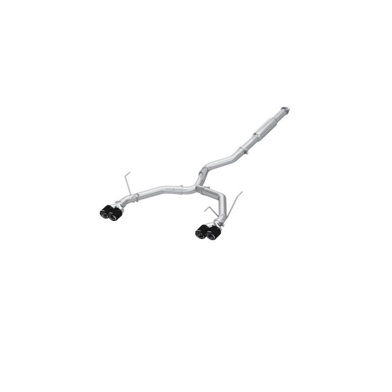 MBRP + 3in Cat-Back Dual Split Rear Quad Carbon Fiber Tips Race Profile Exhaust for 2022 Subaru WRX