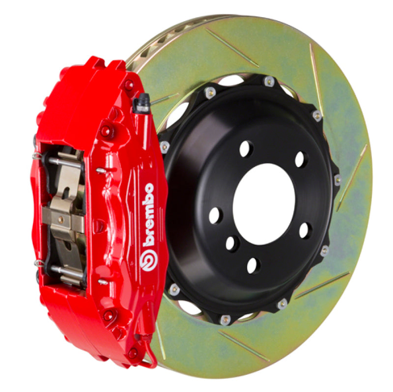 Brembo Front GT BBK 6 Piston Cast 355x32 2pc Rotor Slotted Type1-Red for 08-14 Subaru WRX