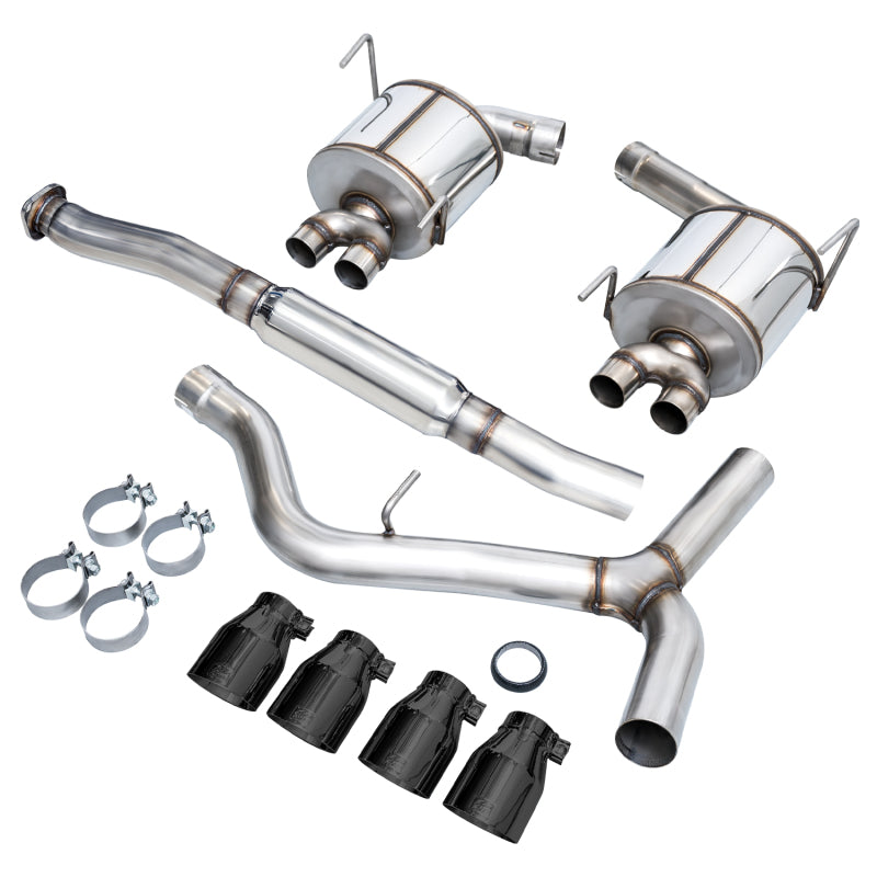 AWE Tuning VA GV GV Sedan Touring Edition Exhaust - Diamond Black Tip for Subaru WRX/STI - view 4