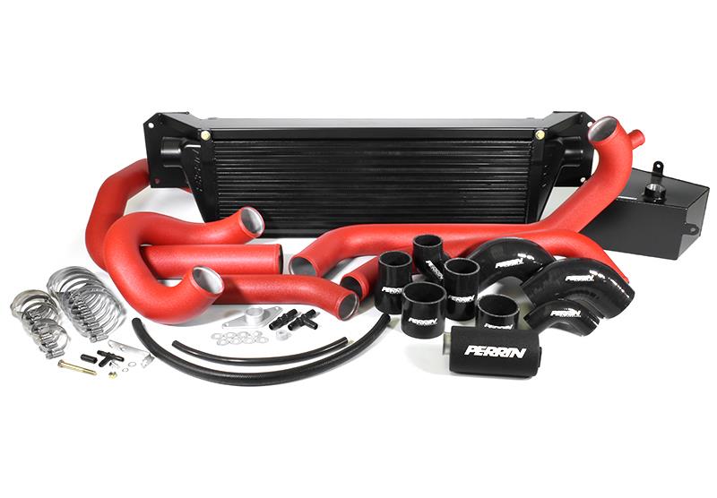 Perrin Performance PERRIN Front Mount Intercooler Boost Tubes + Hardware - Red Tubes for 15-21 Subaru STI - view 2