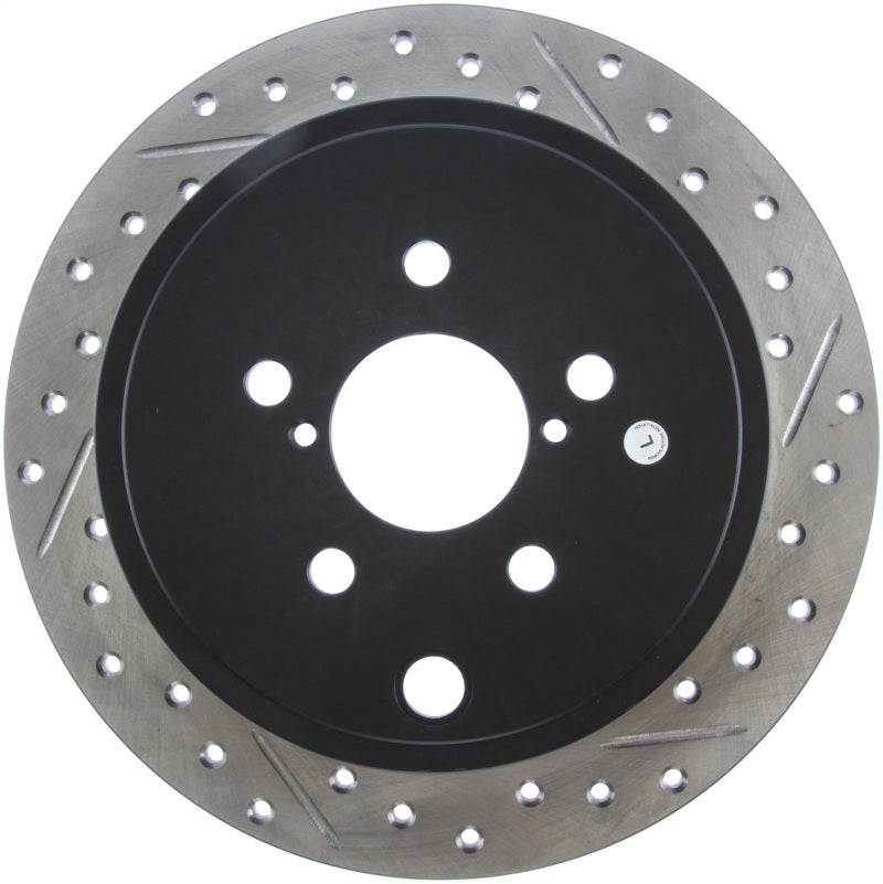 Stoptech Coupe Sedan Slotted Drilled Left Rear Rotor for 08-10 Subaru WRX/STI/Impreza - view 2