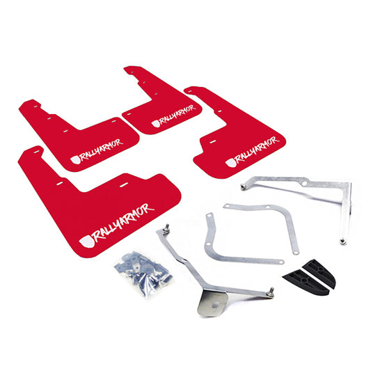 Rally Armor Red Mud Flap White Altered Font Logo for 15-21 Subaru WRX/STI