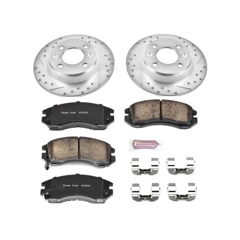 PowerStop Power Stop Front Z23 Evolution Sport Brake Kit for 93-96 Subaru Impreza