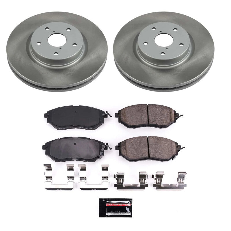 PowerStop Power Stop Front Semi-Coated Rotor Kit for 15-21 Subaru WRX