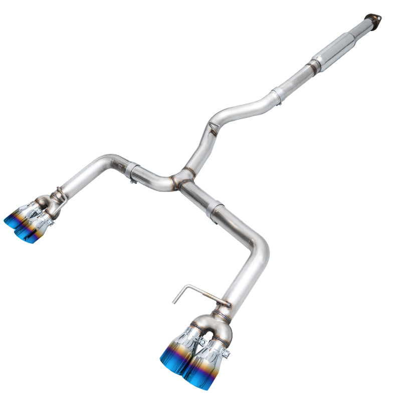 AWE Tuning Sedan Track Edition Exhaust - Vapor Blue Quad Tips for 12-14 Subaru WRX/STI