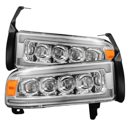 AlphaRex 94-01 Dodge Ram 1500 NOVA LED Headlights Chrome w/ Activ. Light Seq. Signal and SB DRL