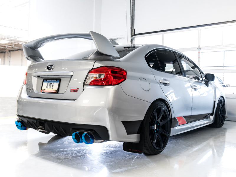 AWE Tuning Sedan Track Edition Exhaust - Vapor Blue Quad Tips for 12-14 Subaru WRX/STI - view 2