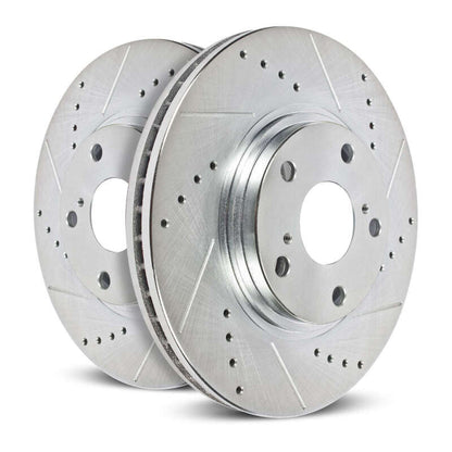 Power Stop 17-22 Ford F-550 Super Duty Rear Drilled & Slotted Rotor - Pair