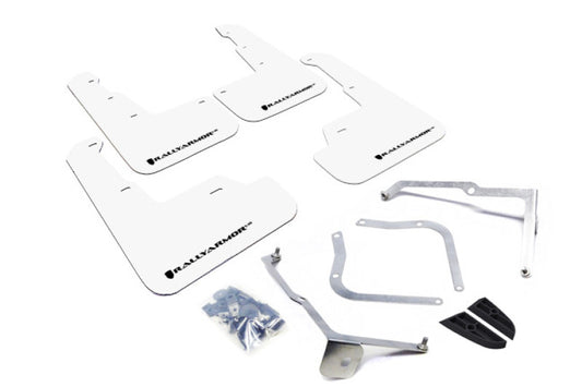 Rally Armor White UR Mud Flap with Black Logo for 15-21 Subaru WRX/STI