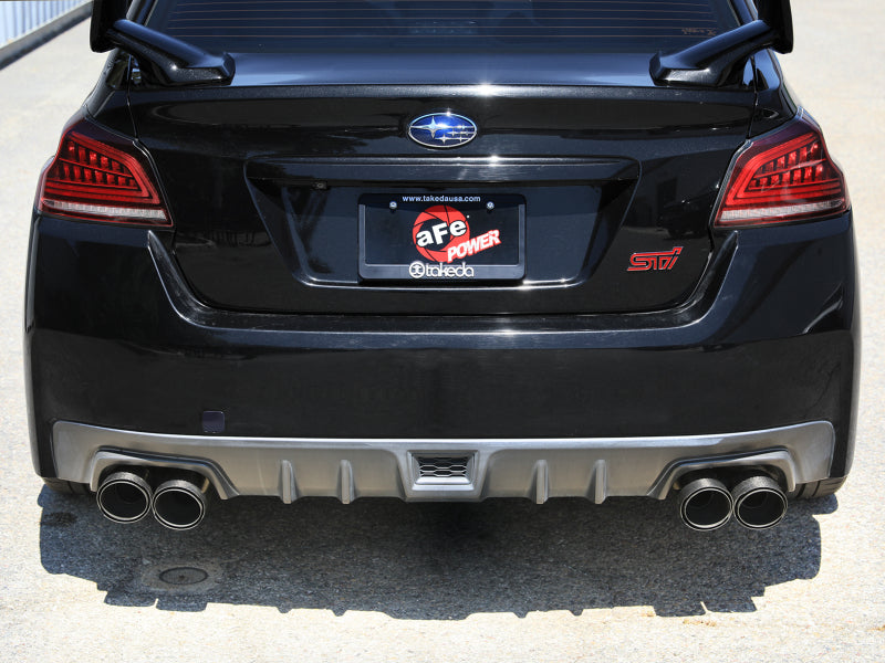 aFe Takeda 3in to 2-1 2in Stainless Cat-Back Exhaust Crbn Fiber Tip for 15-21 Subaru WRX/STI - view 5