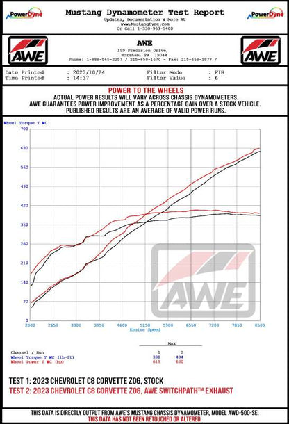 AWE 2023 C8 Corvette Z06 SwitchPath Cat-Back Exhaust - Diamond Black Tips