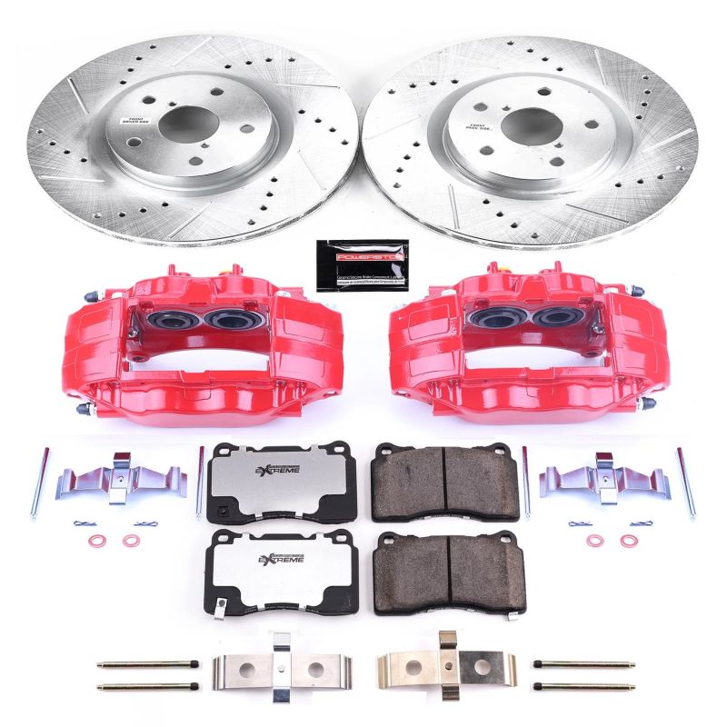 PowerStop Power Stop Front Z26 Street Warrior Brake Kit with Calipers for 05-14 Subaru Impreza