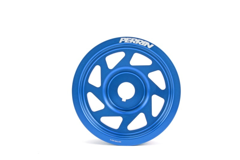 Perrin Performance PERRIN Lightened Crank Pulley - Blue for 93-14 Subaru WRX/STI/Impreza