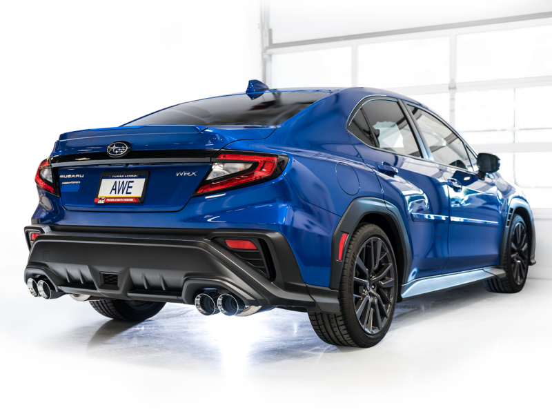 AWE Tuning VB Track Edition Axle-Back Exhaust - Chrome Silver Tips for 22-25 Subaru WRX - view 3