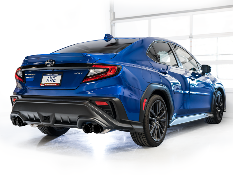 AWE Tuning VB Track Edition Axle-Back Exhaust - Diamond Black Tips for 22-25 Subaru WRX - view 3