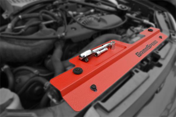 GrimmSpeed Radiator Shroud with Tool Tray - Red for 02-07 Subaru WRX/STI/Impreza - view 3