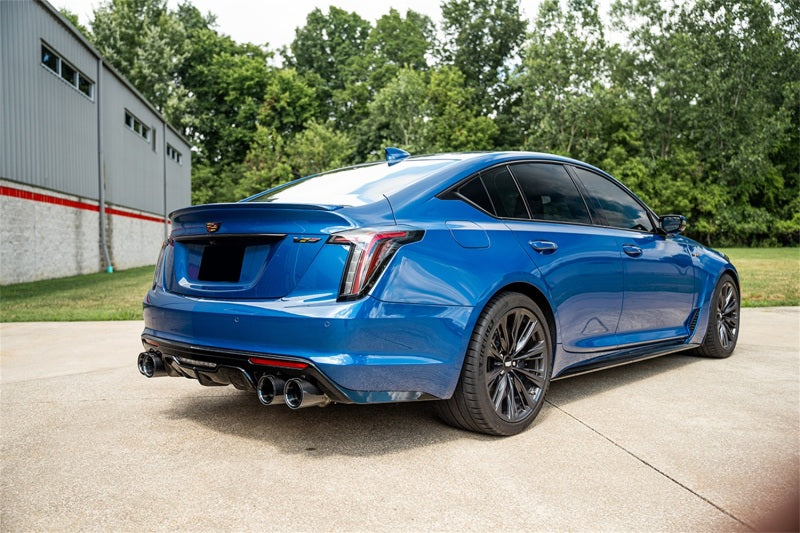 Corsa 22-24 Caddy CT5-V Blackwing 3in Axle-Back - Act. Exh. - Dual Rear Exit - Twin 4.5in Blk CF Tip
