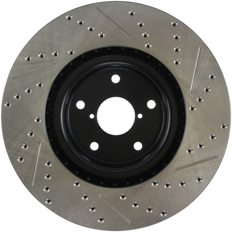 Stoptech Slotted Drilled Right Front Rotor for 05-10 Subaru WRX/STI/Impreza - view 3