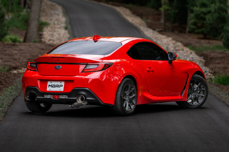 MBRP BRZ Toyota GR86 Stainless Steel 3in Cat-Back-Single Rear Exit w Carbon Tips - view 3