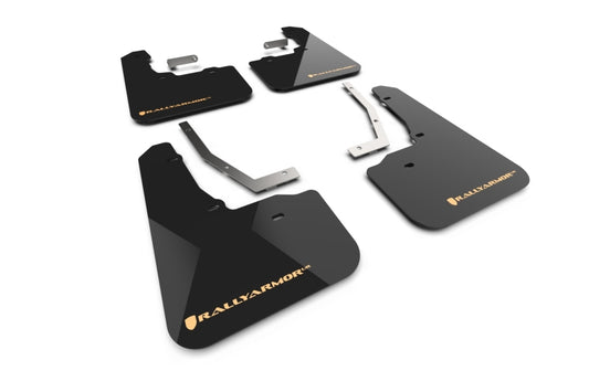 Rally Armor Wilderness Black UR Mud Flap with Wild Orange Logo
