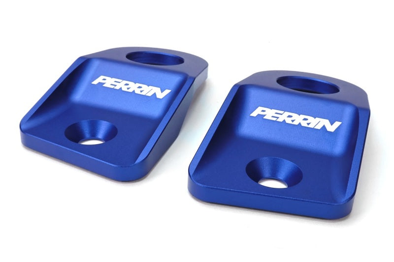 Perrin Performance PERRIN Crosstrek Upper Radiator Bracket Set - Blue for 15-21 Subaru WRX/STI/Impreza