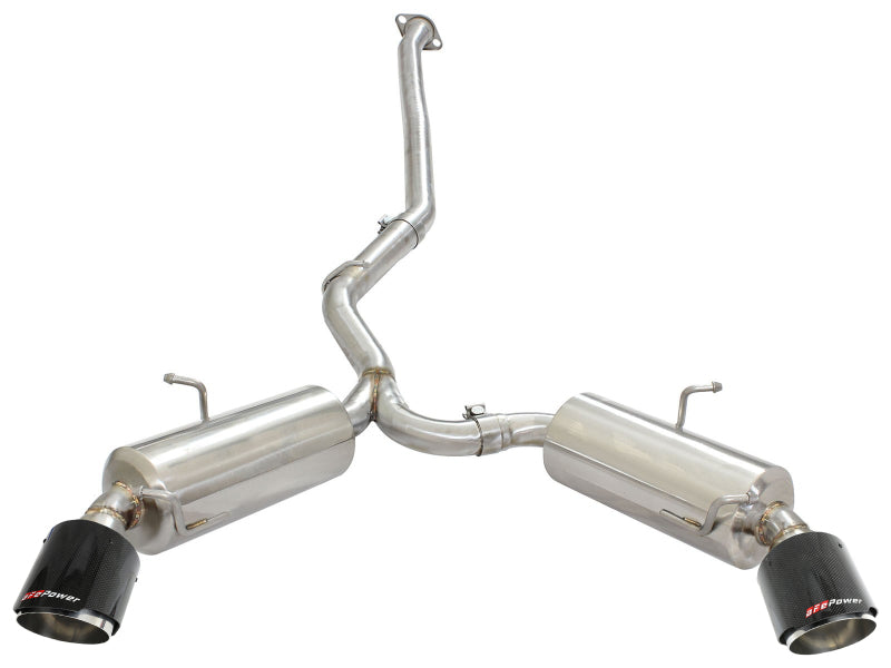 aFe Takeda Exhaust Axle-Back Scion FRS BRZ 304SS Carbon Fiber Dual Tips Exhaust - view 3