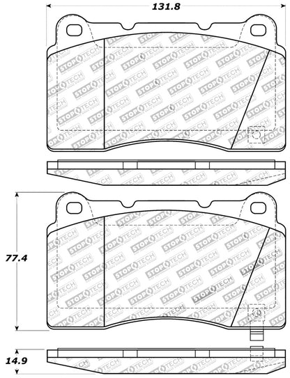 StopTech Performance 04-07 STi / 03-06 Evo / 08-10 Evo / 10+ Camaro Front Brake Pads