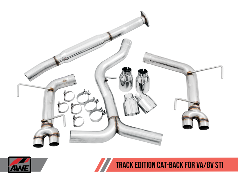 AWE Tuning Subaru WRX/STI VA/GV Sedan Track Edition Exhaust - Chrome Silver Tips (102mm)